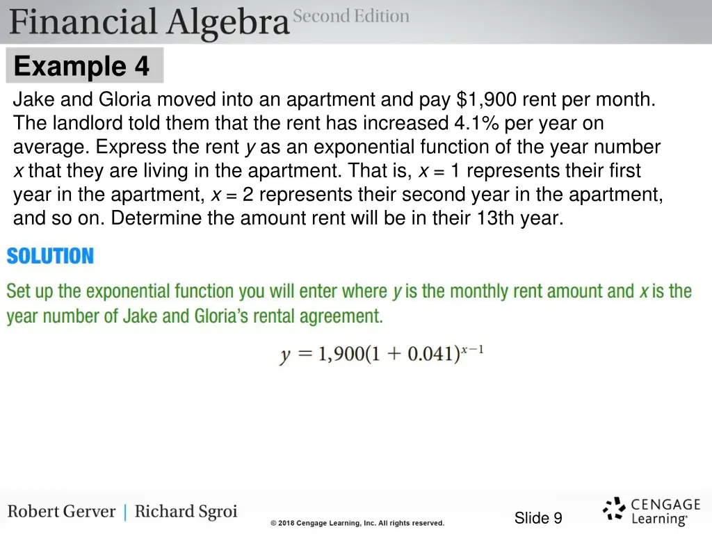 example 4 jake and gloria moved into an apartment 1