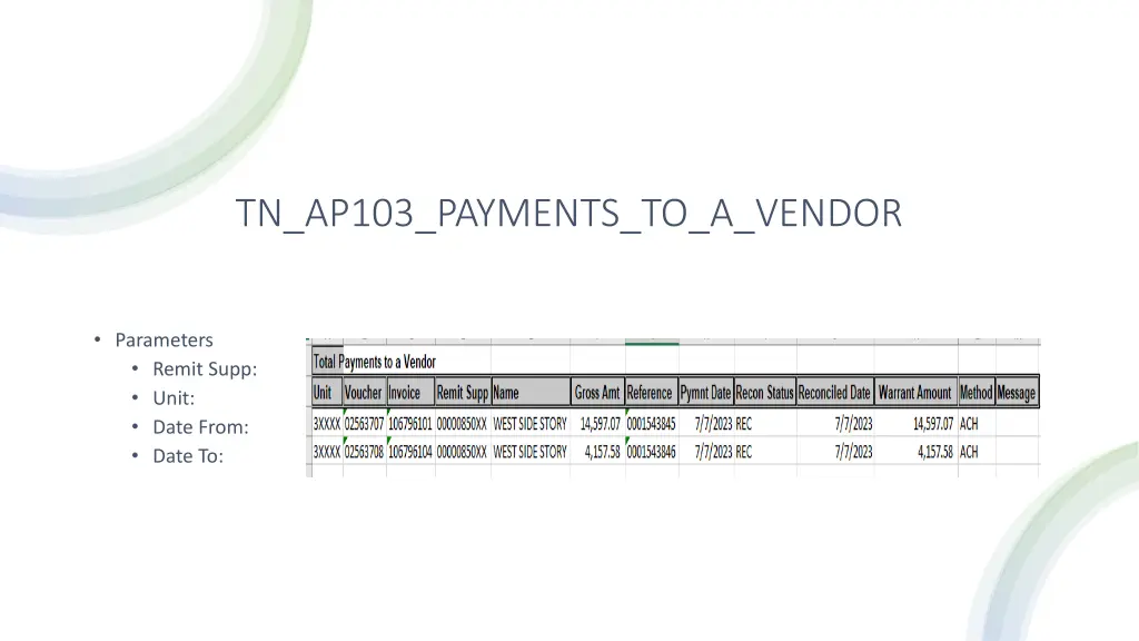 tn ap103 payments to a vendor