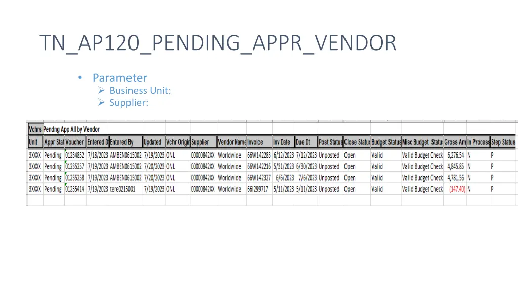 tn ap120 pending appr vendor