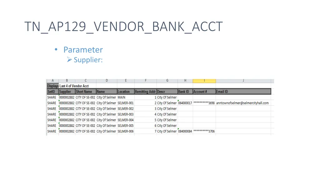 tn ap129 vendor bank acct