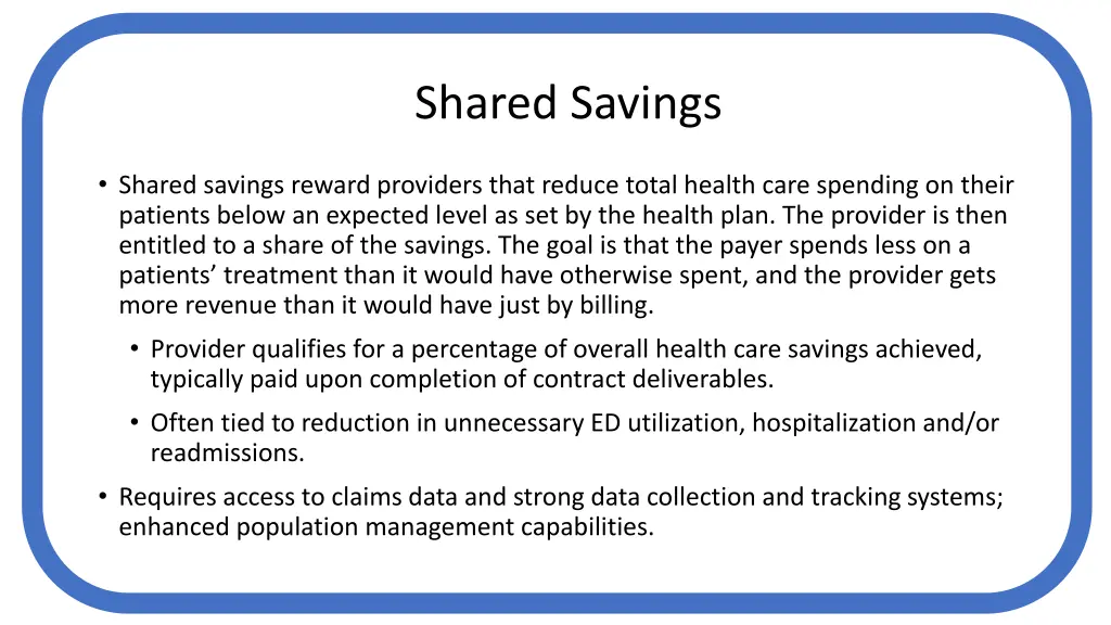 shared savings