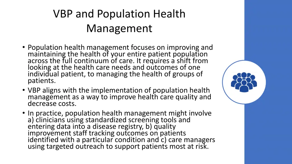 vbp and population health management