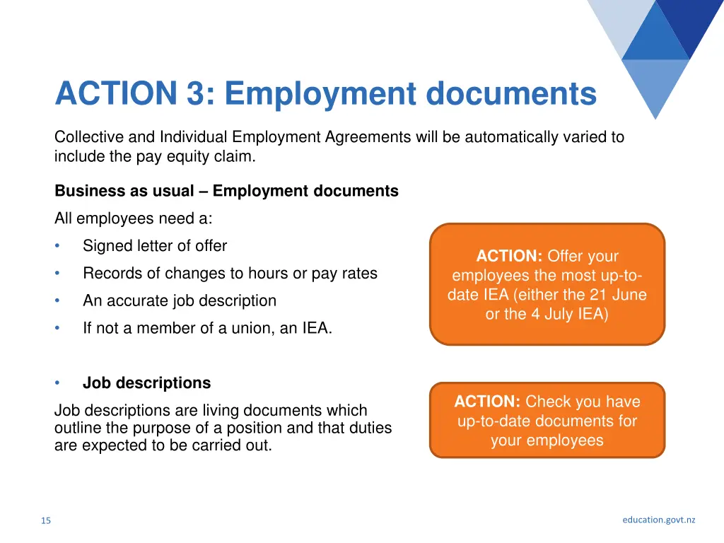 action 3 employment documents