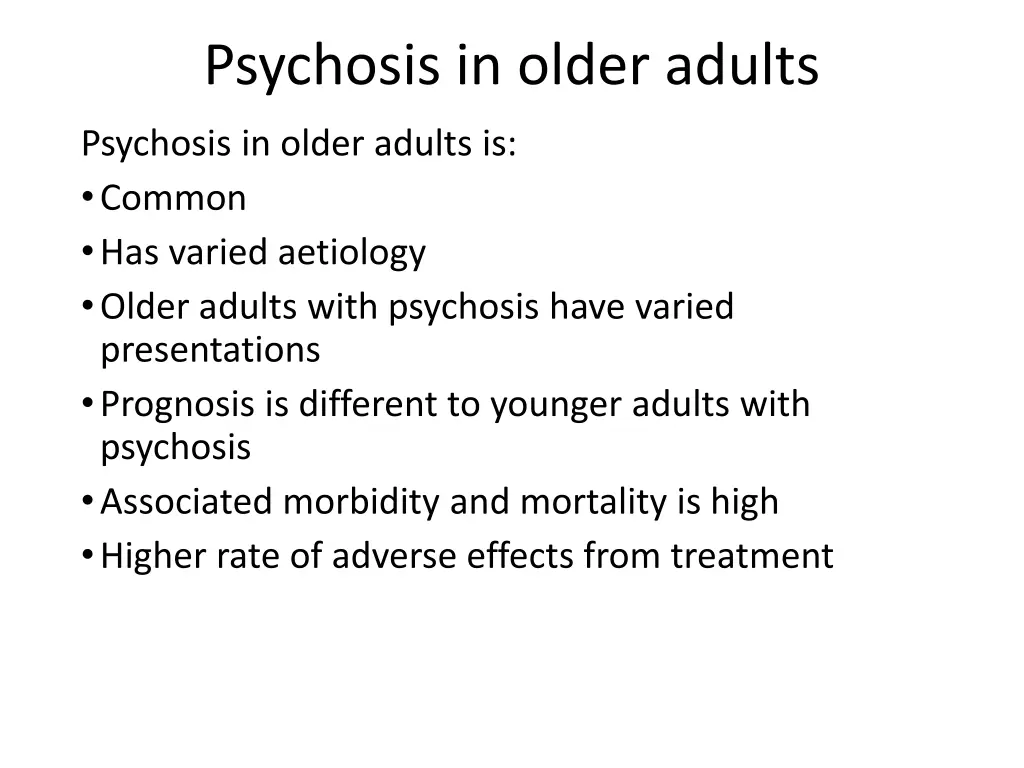 psychosis in older adults