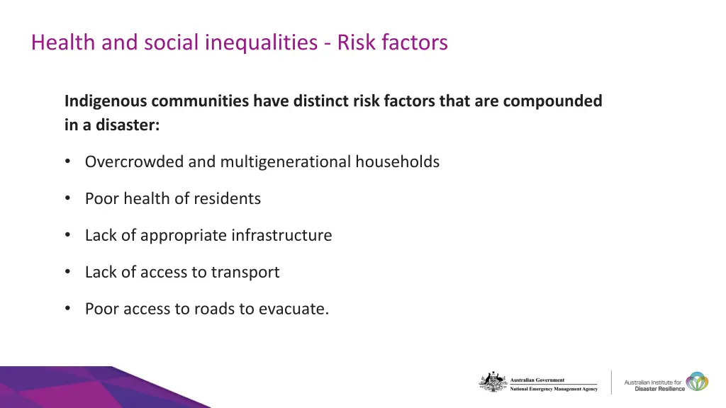 health and social inequalities risk factors