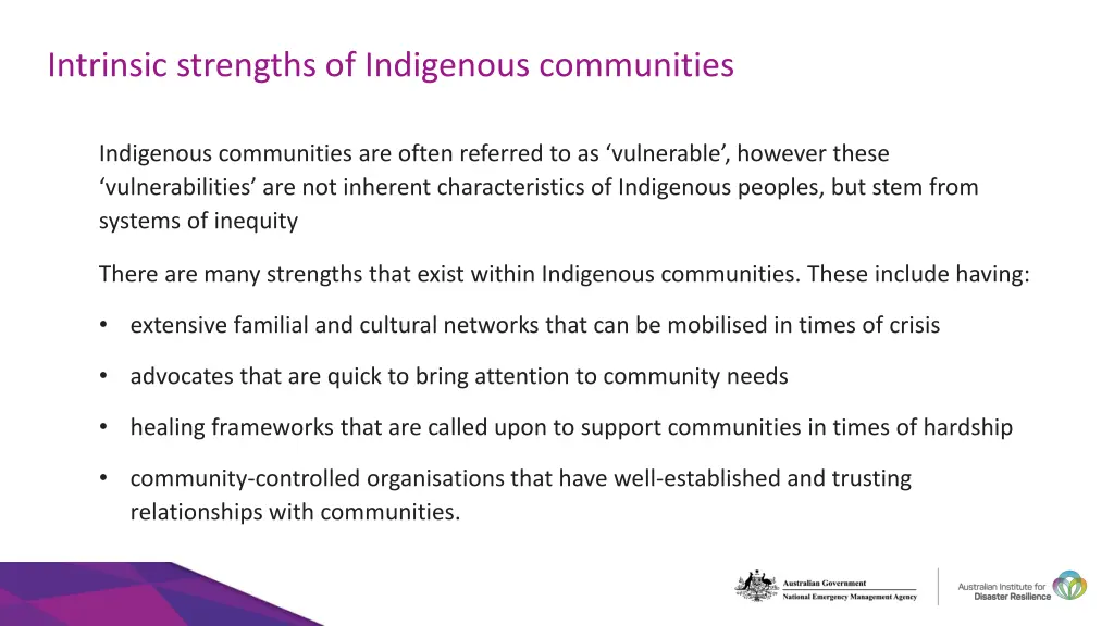 intrinsic strengths of indigenous communities