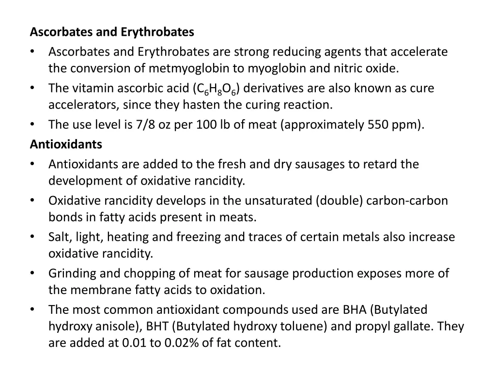 ascorbates and erythrobates ascorbates