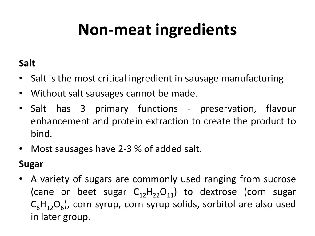 non meat ingredients