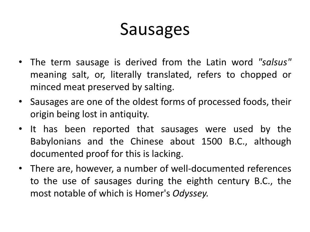 sausages