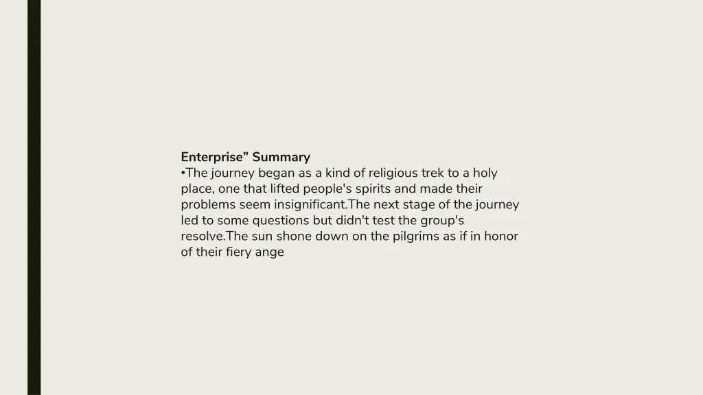 enterprise summary the journey began as a kind