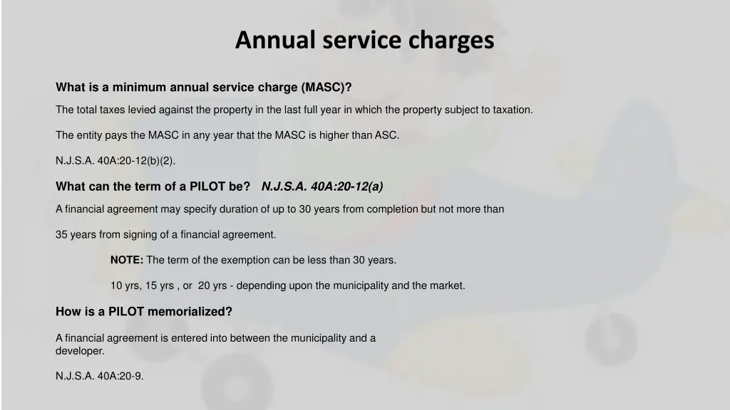 annual service charges