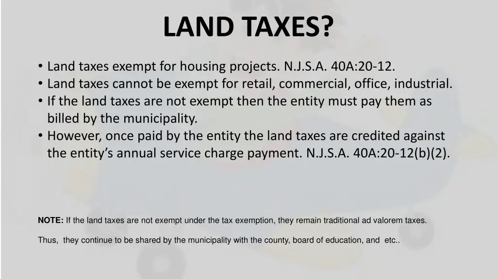 land taxes