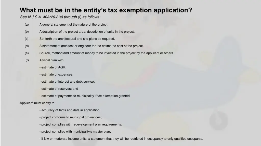 what must be in the entity s tax exemption