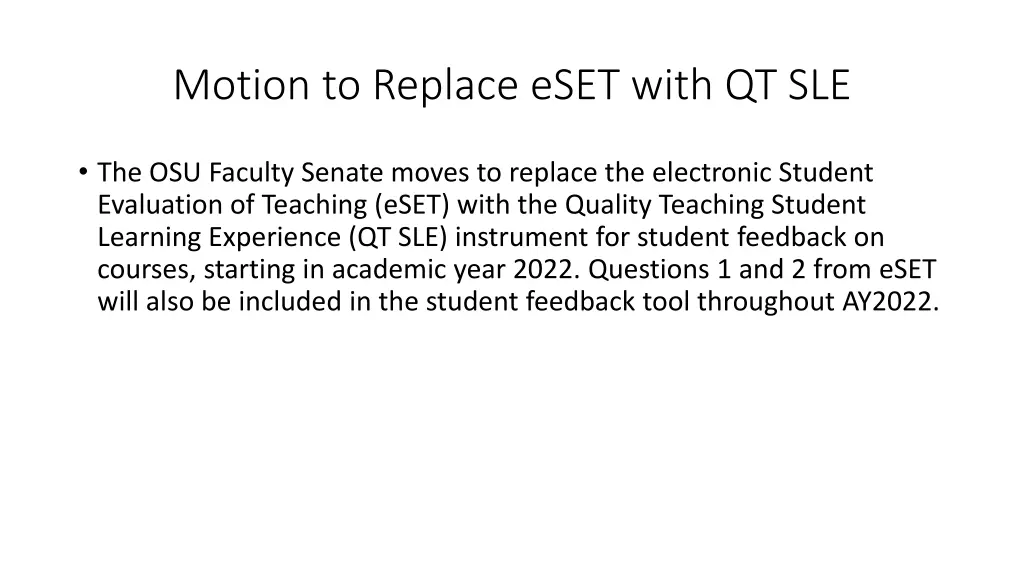 motion to replace eset with qt sle