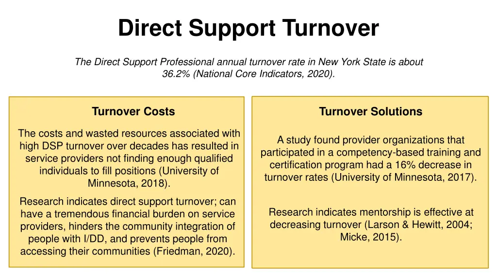 direct support turnover