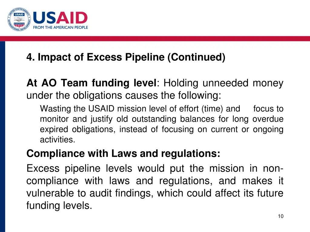 4 impact of excess pipeline continued