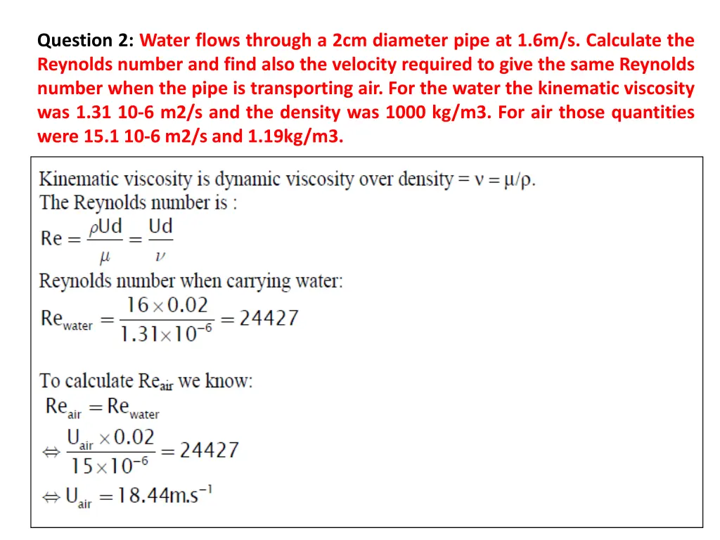 question 2 water flows through a 2cm diameter