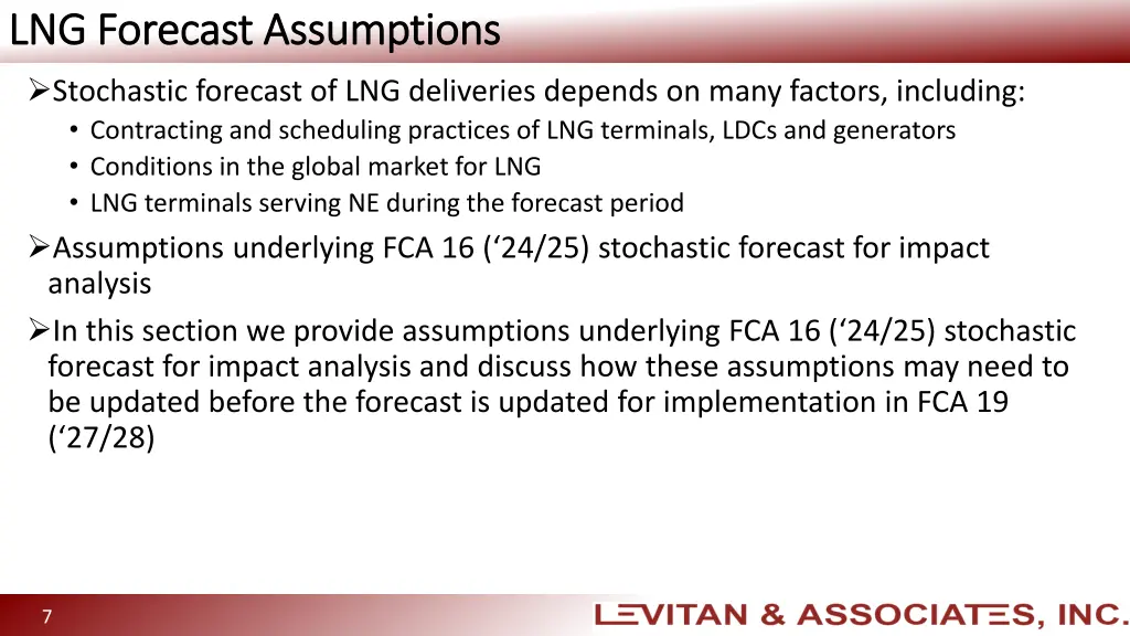 lng forecast assumptions lng forecast assumptions 1