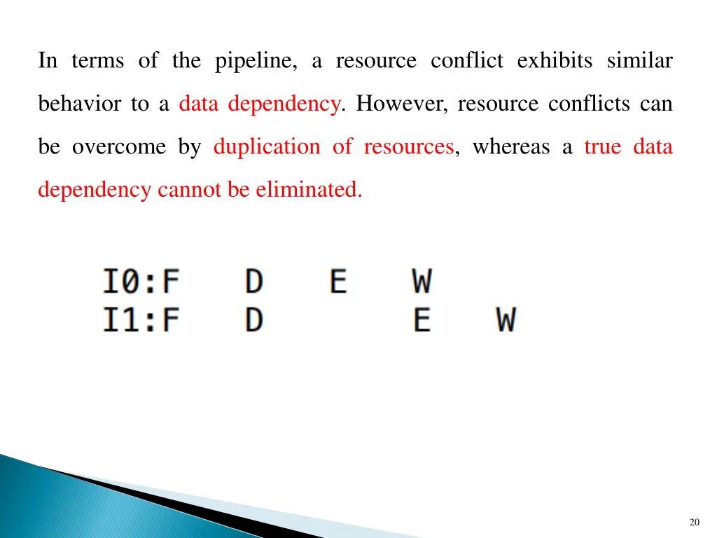 in terms of the pipeline a resource conflict