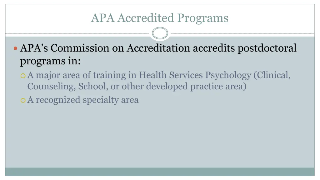 apa accredited programs