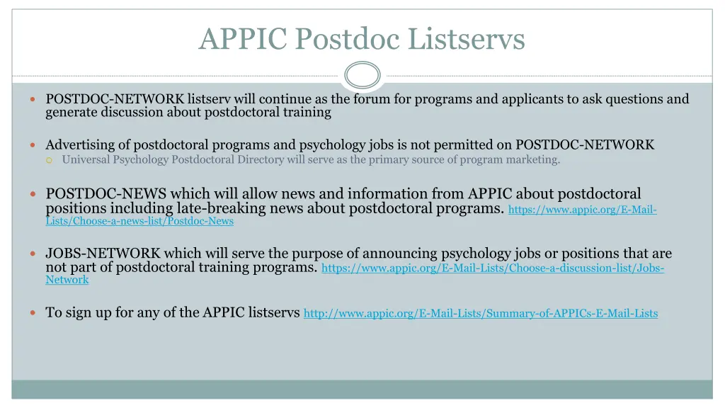 appic postdoc listservs