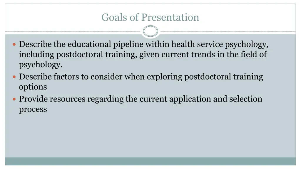 goals of presentation