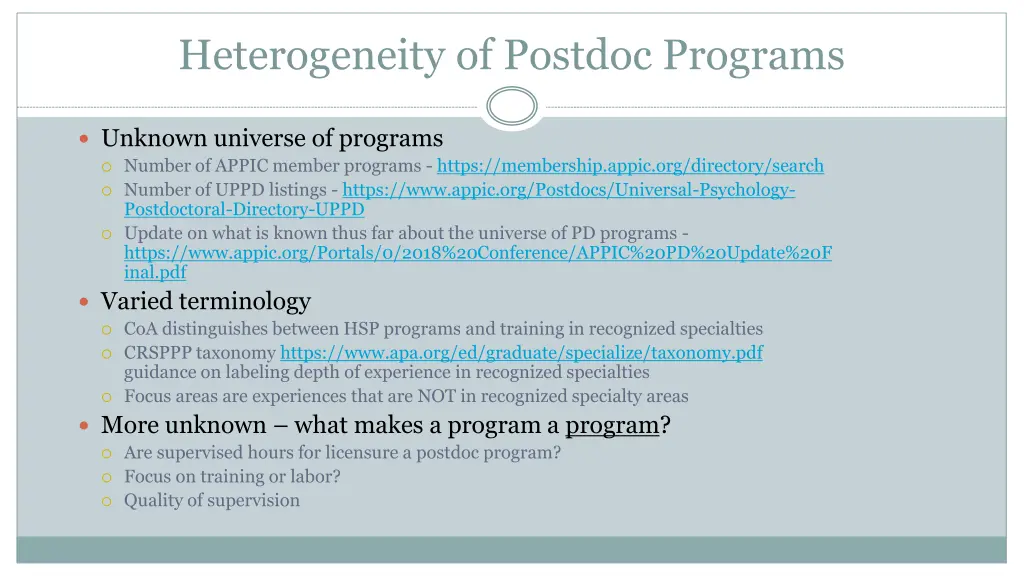 heterogeneity of postdoc programs