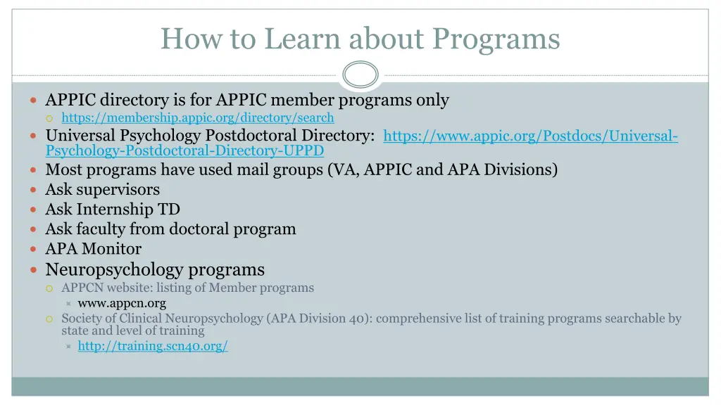 how to learn about programs