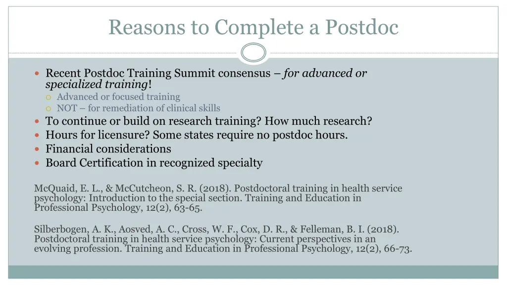 reasons to complete a postdoc