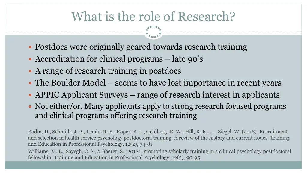 what is the role of research