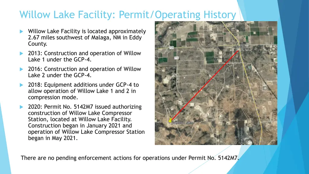 willow lake facility permit operating history