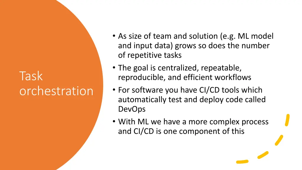 as size of team and solution e g ml model