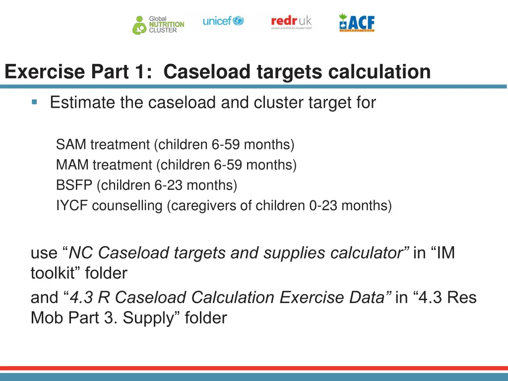 exercise part 1 caseload targets calculation