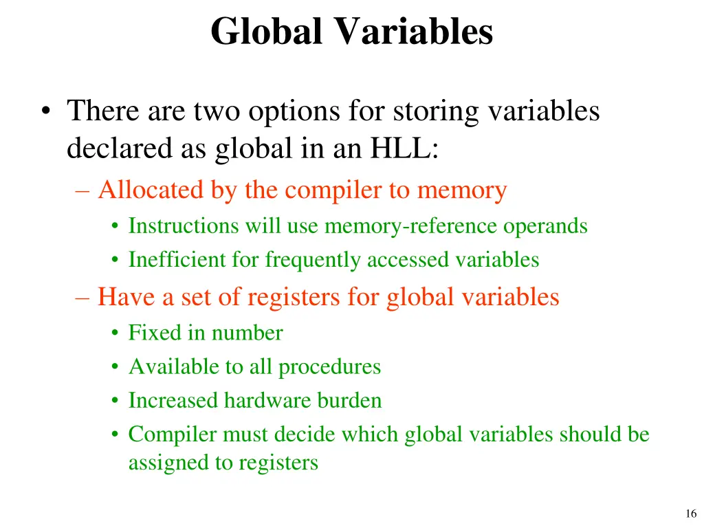 global variables