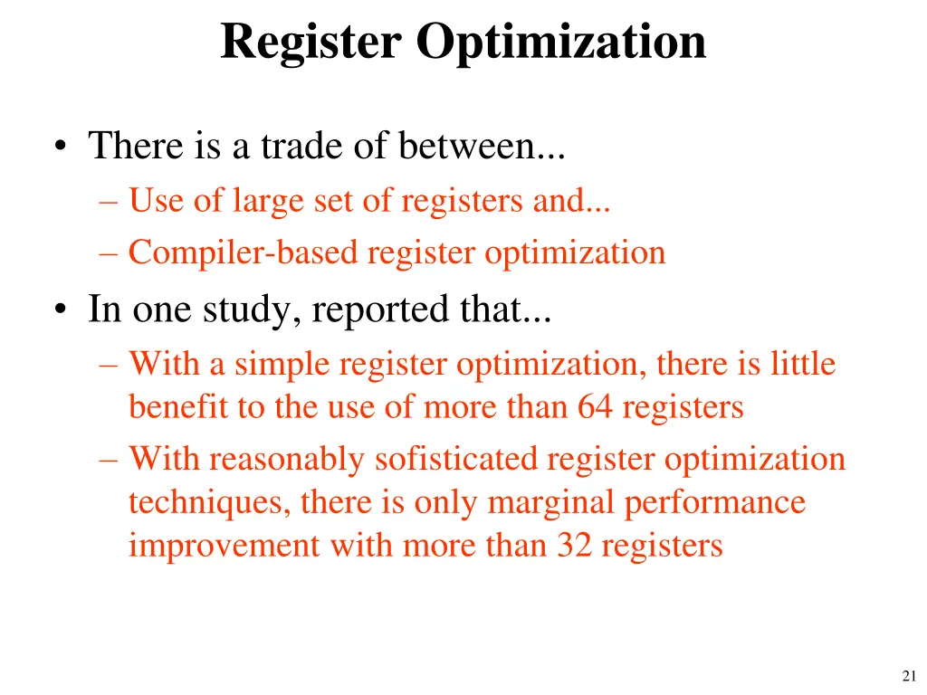 register optimization