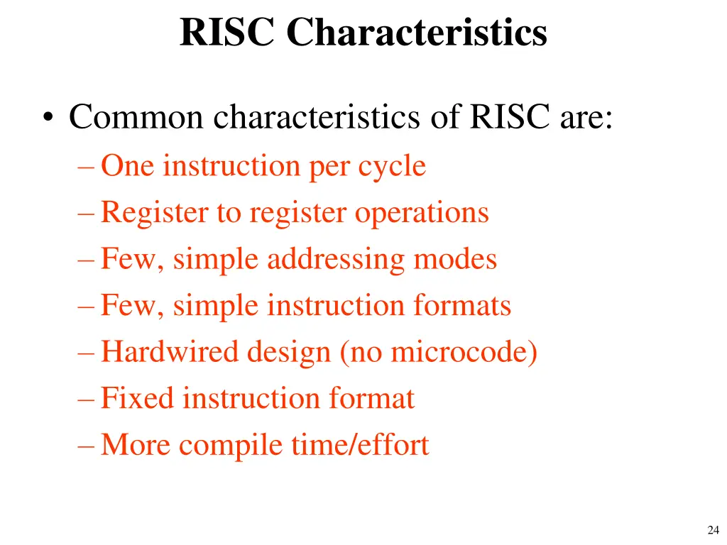 risc characteristics