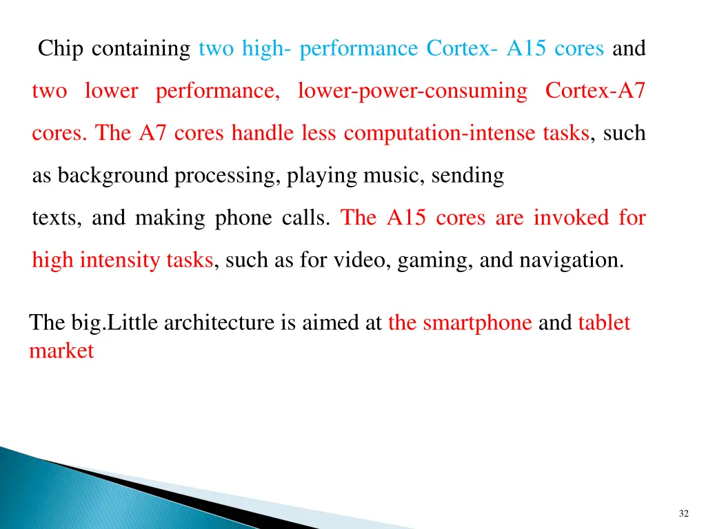 chip containing two high performance cortex