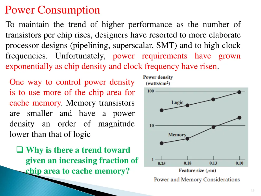 power consumption to maintain the trend of higher