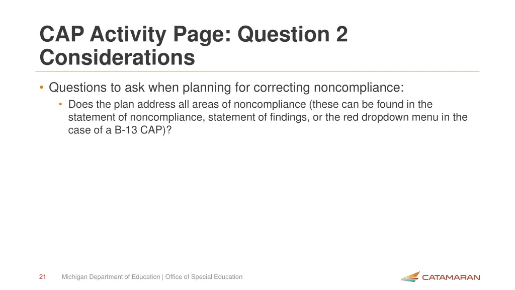 cap activity page question 2 considerations