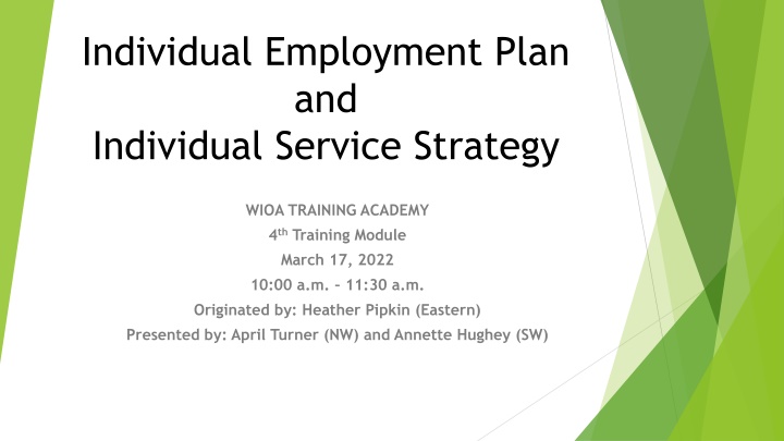 individual employment plan and individual service