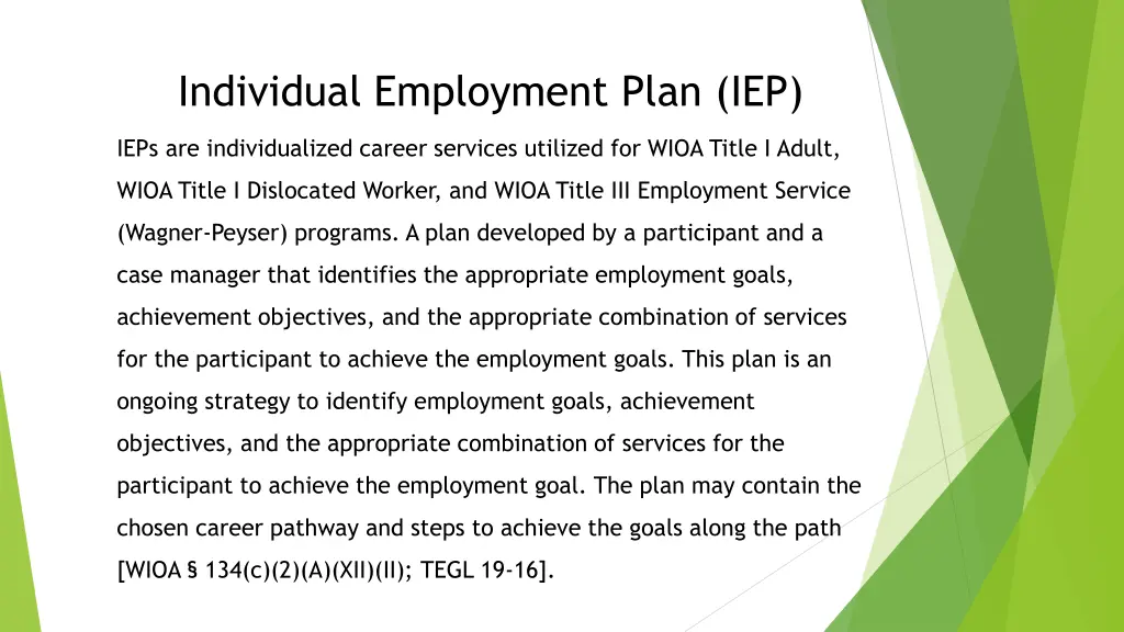 individual employment plan iep