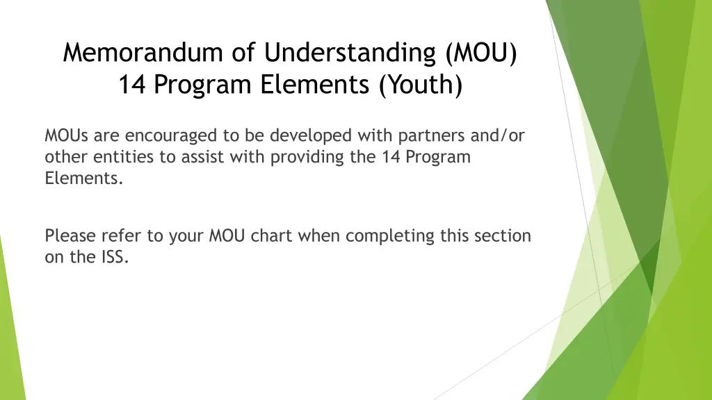 memorandum of understanding mou 14 program