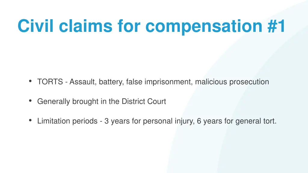 civil claims for compensation 1