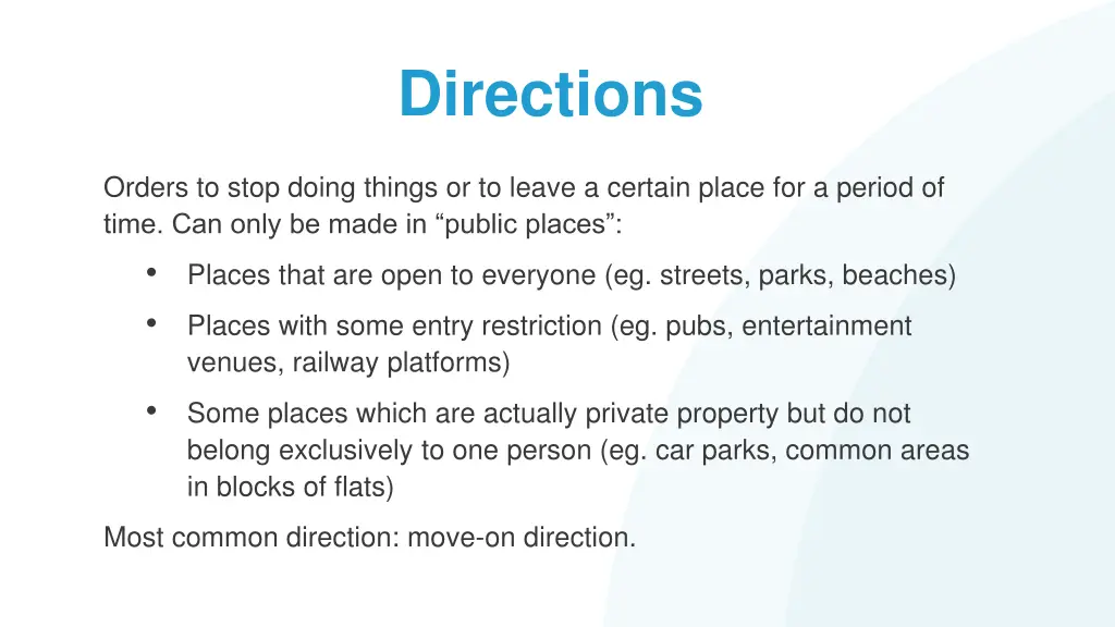 directions