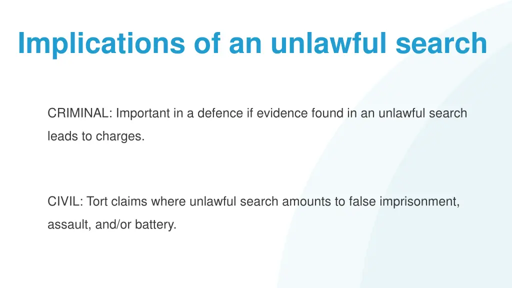 implications of an unlawful search