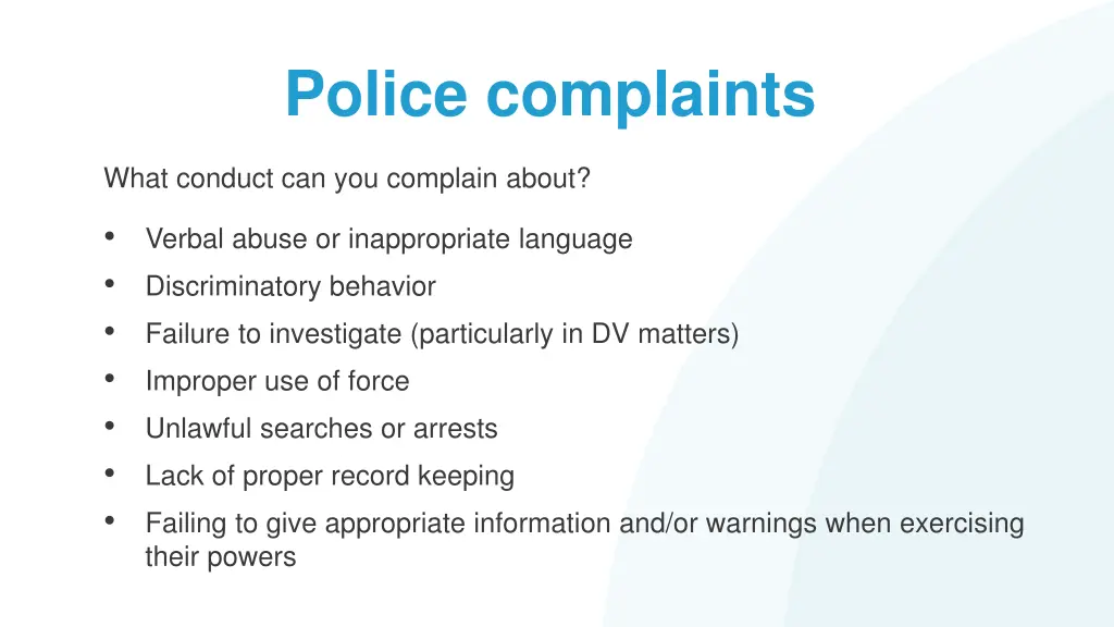 police complaints