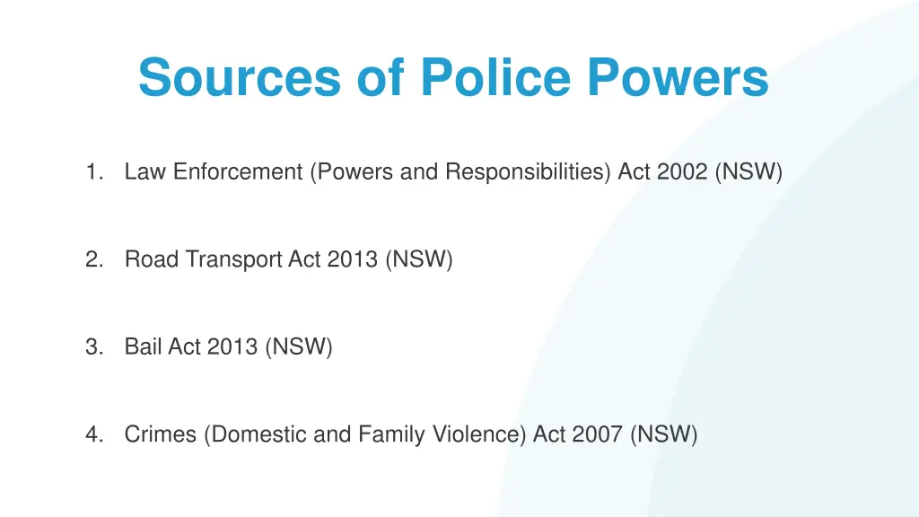 sources of police powers