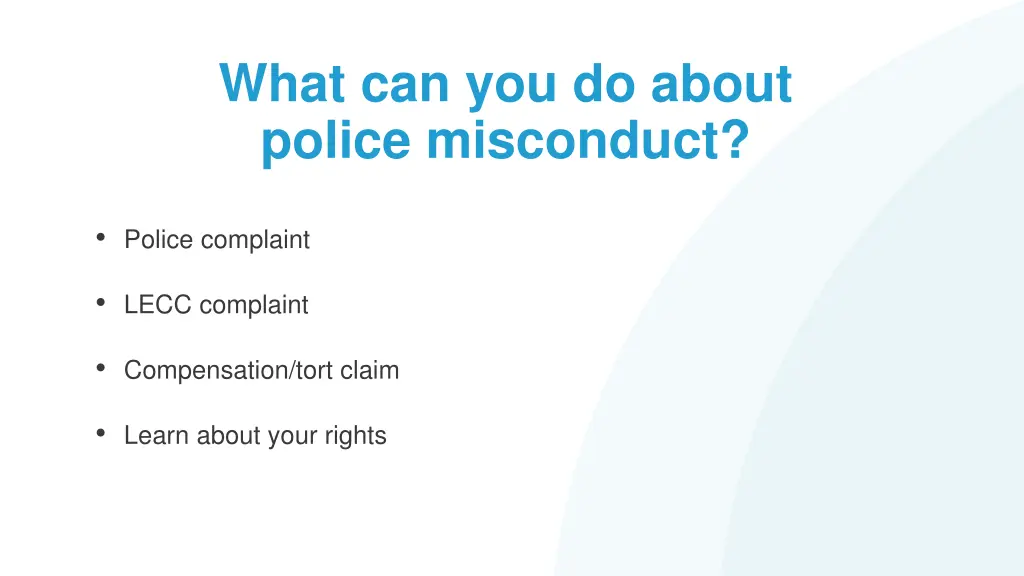 what can you do about police misconduct