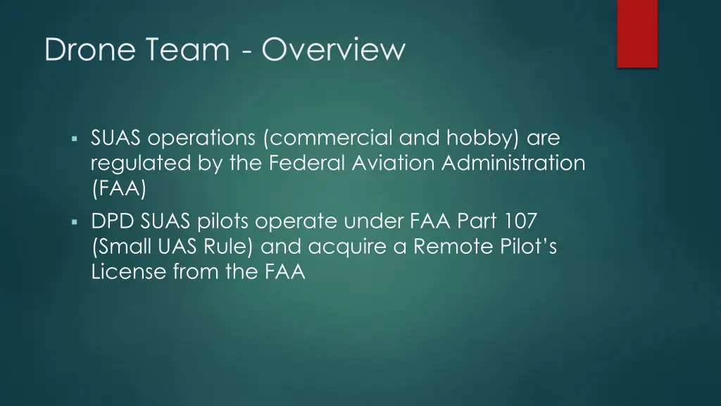 drone team overview