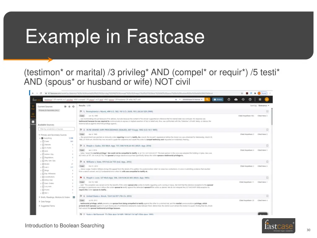 example in fastcase